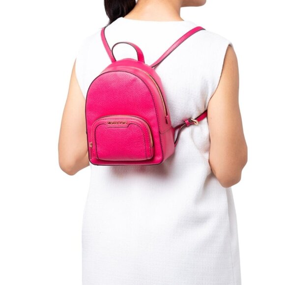 NEW Michael Kors XS Jaycee Backpack Bag Electric Pink Pebbled Leather NWT